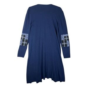 Sundance Longline Open Front Cardigan Sweater Sz M Patchwork Elbow Patches‎ Boho